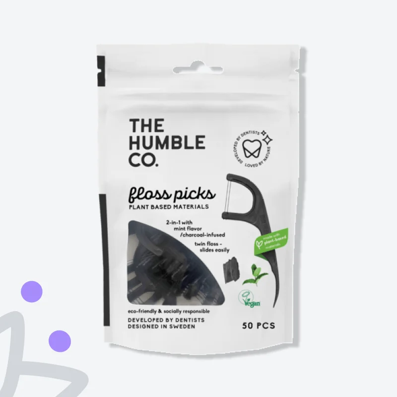 The Humble Co Dental Floss Picks Charcoal