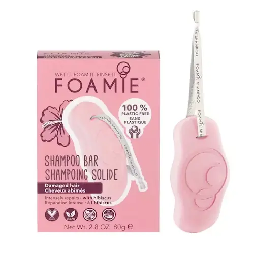 En rosa shampoo bar från Foamie