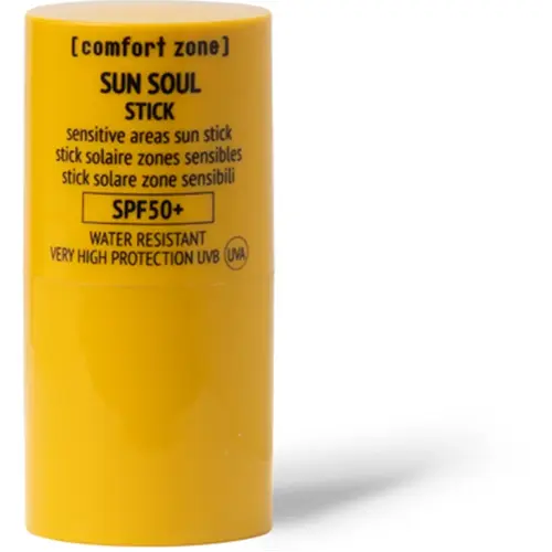 En orange förpackning med solskydd för läpparna från Comfort Zone