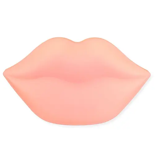 En rosa förpackning läppskrubb i form av ett par läppar tillverkad av den Koreanska tillverkaren Kocostar