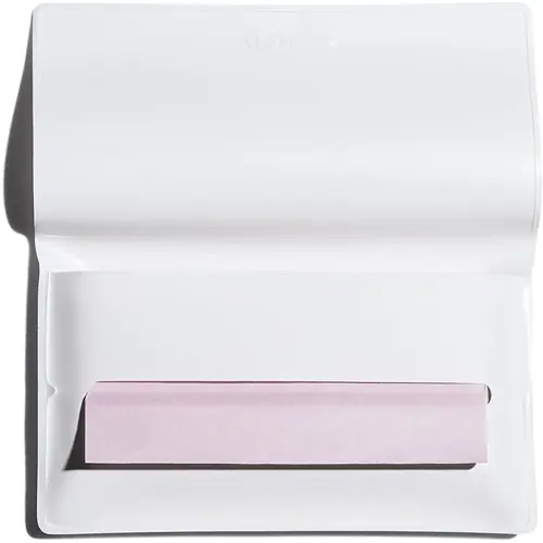 En öppen vit rulle med blotting paper tillverkade av Shiseido